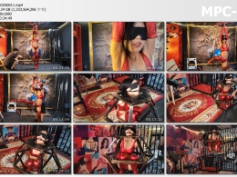 意之窗工作室_汤圆 胶衣女王装 极限垫脚尖站立鞭打 塞入狭小笼中